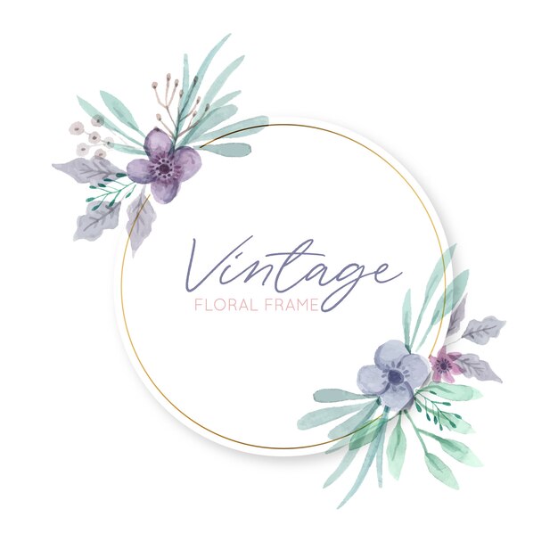 Round vintage floral frame