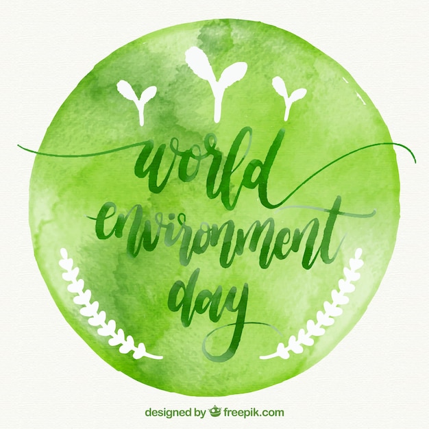 Free vector round watercolor background for world environment day