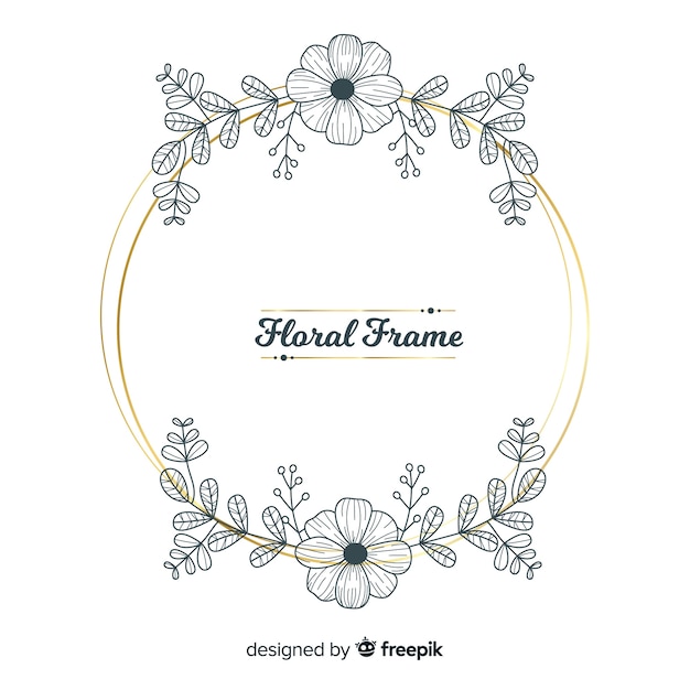 Free vector rounded floral frame