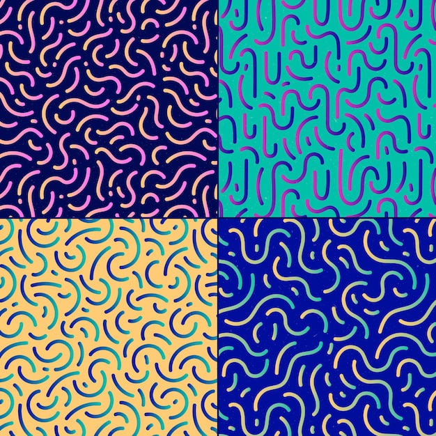 Free vector rounded lines pattern collection