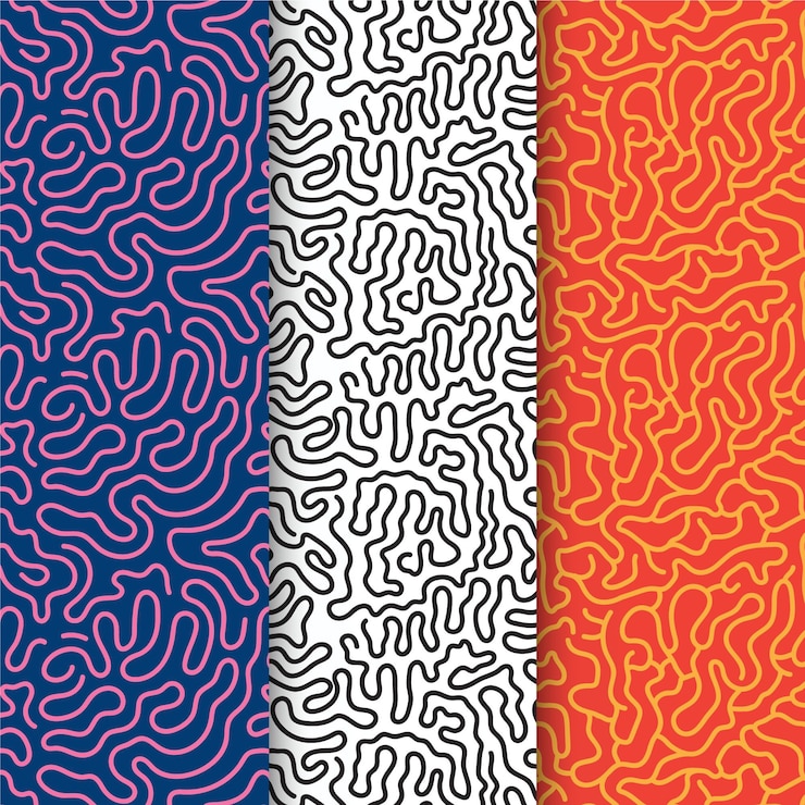 Free Vector rounded lines pattern collection