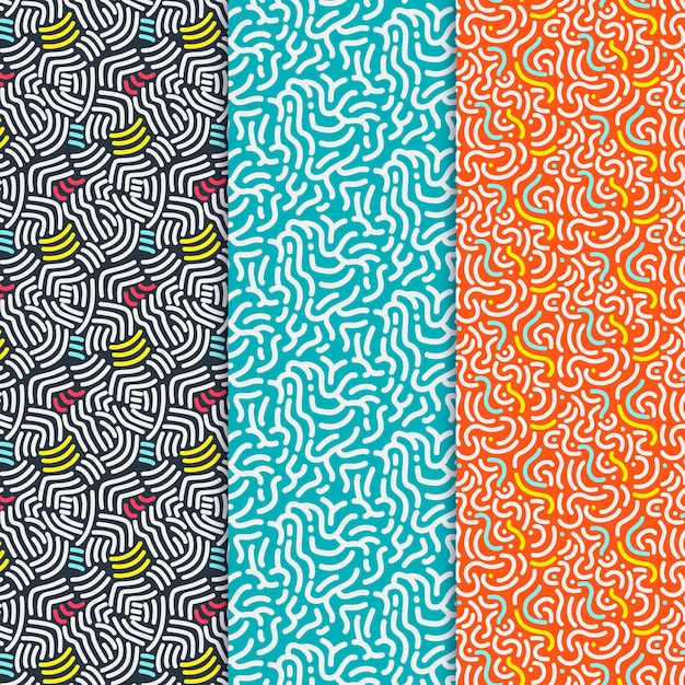 Free vector rounded lines pattern collection