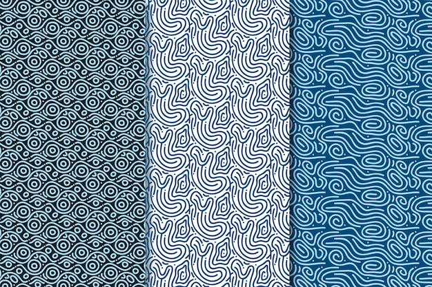 Rounded lines seamless pattern blue tones