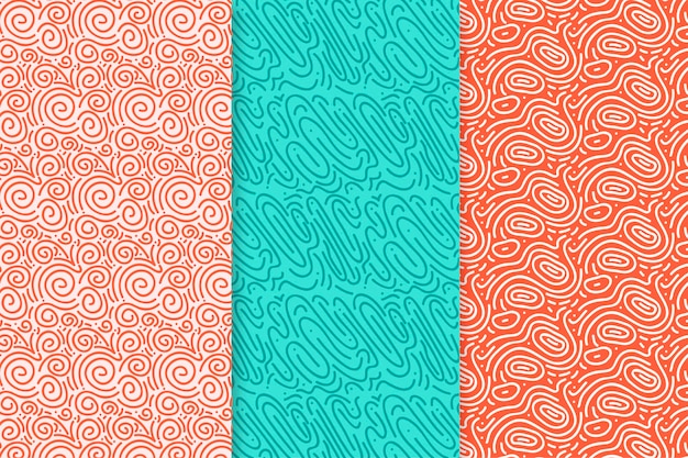 Rounded lines seamless pattern pink and blue colours