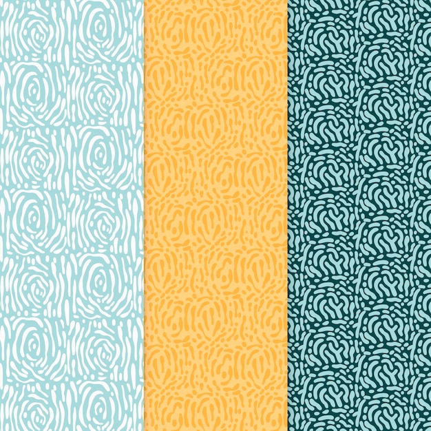 Бесплатное векторное изображение Закругленные линии бесшовные модели различных цветов