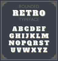 Free vector rounded retro alphabet