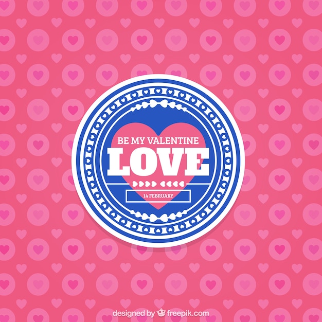 Free vector rounded valentine badge