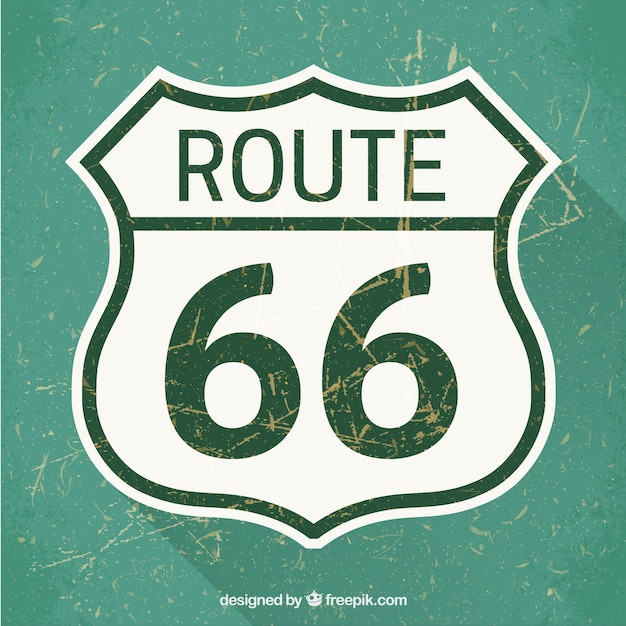 Vettore gratuito route 66 road sign