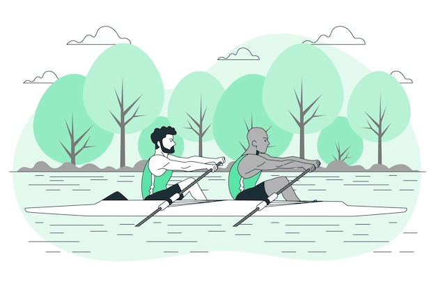 Rowing concept illustration