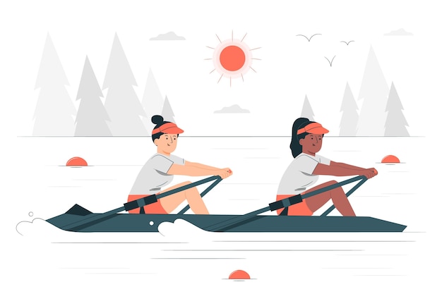 Vector Templates: Rowing Concept Illustration