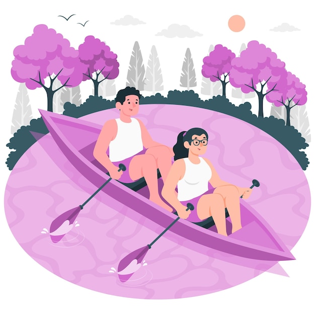 Free vector rowing concept illustration