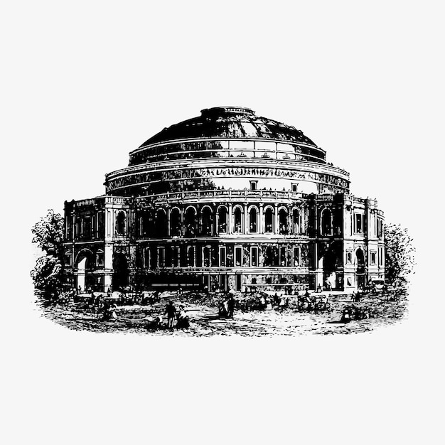 Royal Albert hall vintage drawing
