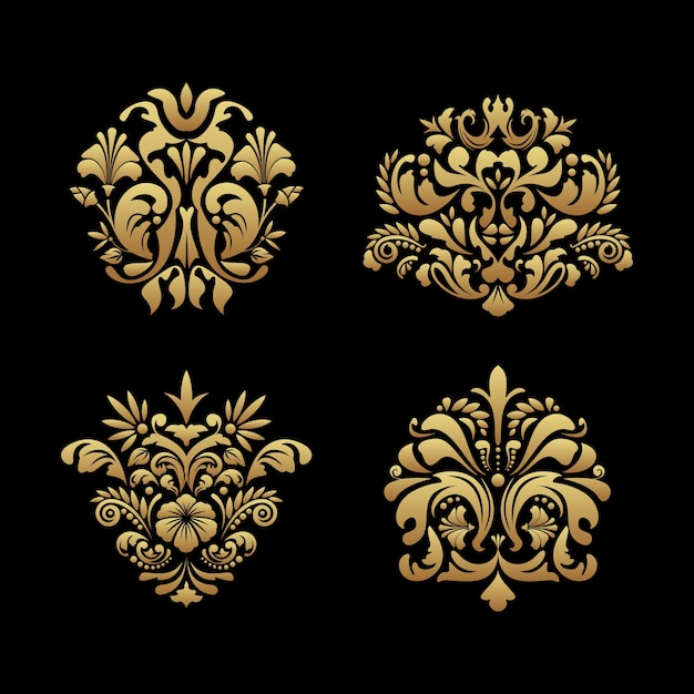 王室の背景要素。古典的な装飾デザイン、ビクトリア朝の豪華なバロック様式の装飾、ベクトルイラスト