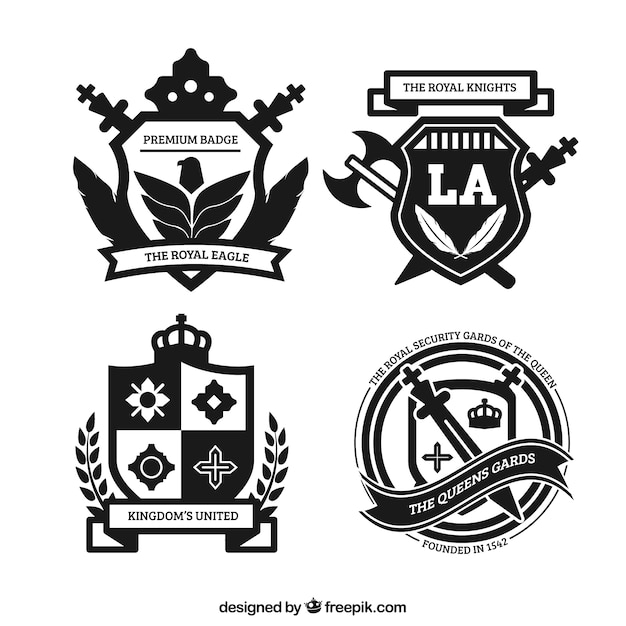 Бесплатное векторное изображение Королевские значки в стиле декоративного