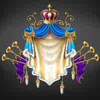 Free vector royal coat of arms 3d realistic vector isolated on transparent background