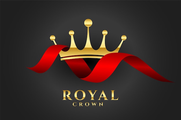 Free Vector  Royal crown background with red ribbon