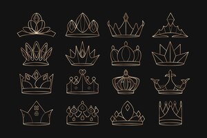 Royal crowns set