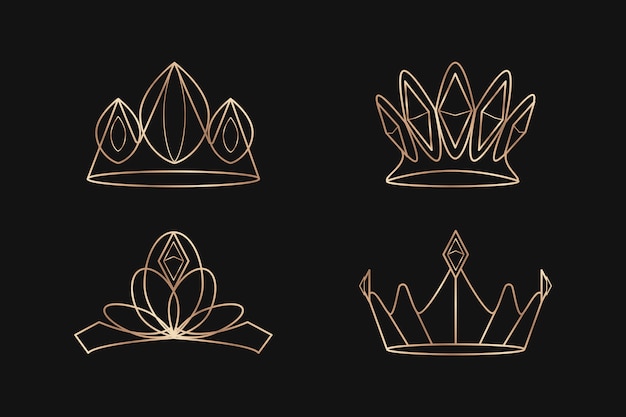 Free vector royal crowns set