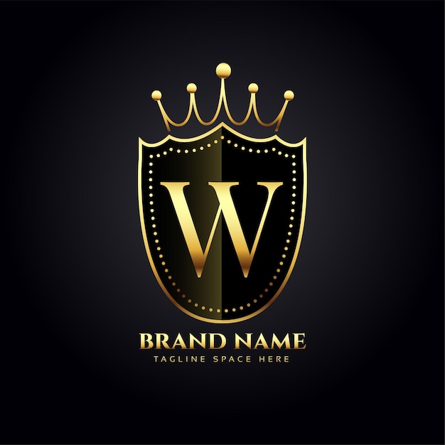 Free vector royal and elegant w logo background for business cards
