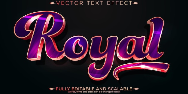 Free vector royal gold text effect editable royal and gold customizable font style