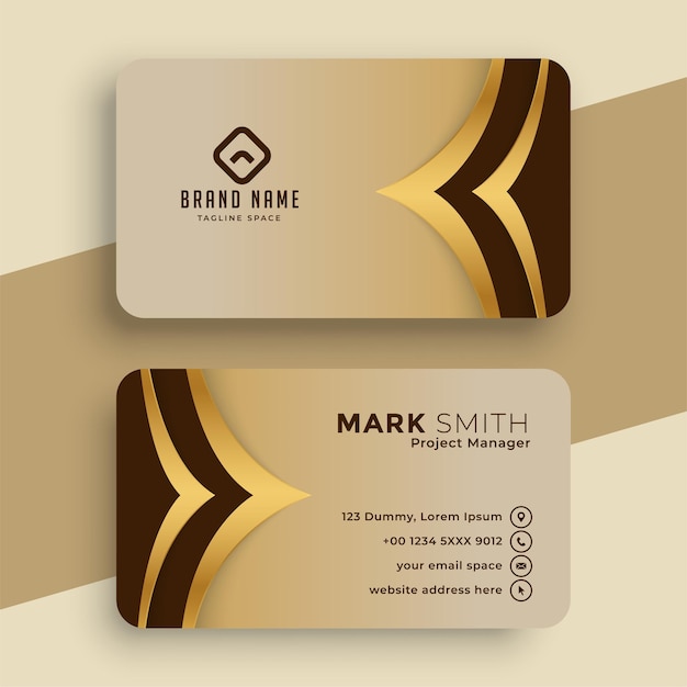 Free vector royal golden business card template design