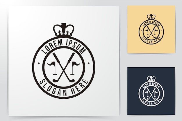 Royal golf logo Ideas. Inspiration logo design. Template Vector Illustration. Isolated On White Background