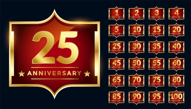 Free vector royal label design for anniversary