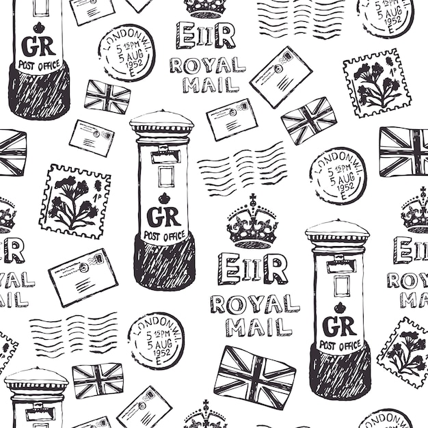 Бесплатное векторное изображение Королевский почтовый шаблон