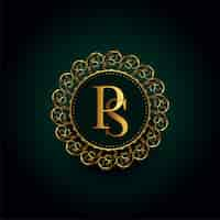 Free vector royal p and s letter golden luxury logo