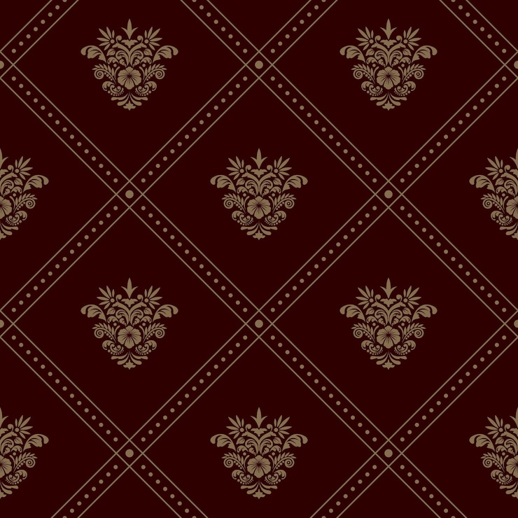 Free Vector royal seamless wallpaper pattern. vector background with floral elements