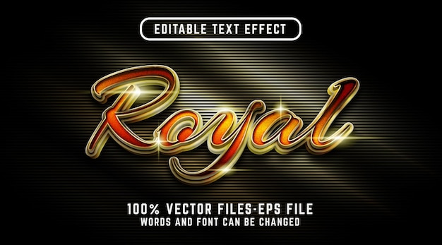 Royal text. editable text effect with golden style premium vectors