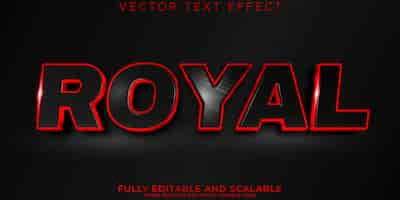 Free vector royal text effect editable elegant and sport text style