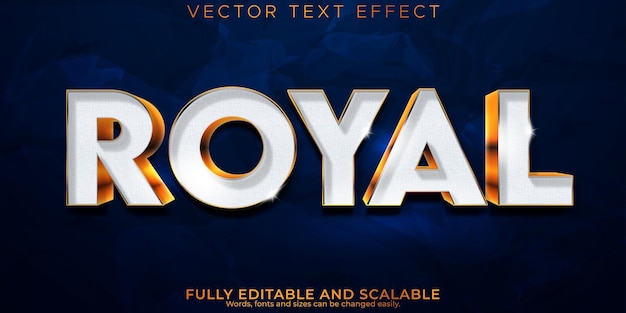 Free vector royal text effect editable luxury and elegant text style