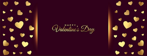 Free vector royal valentines day greeting with golden herts