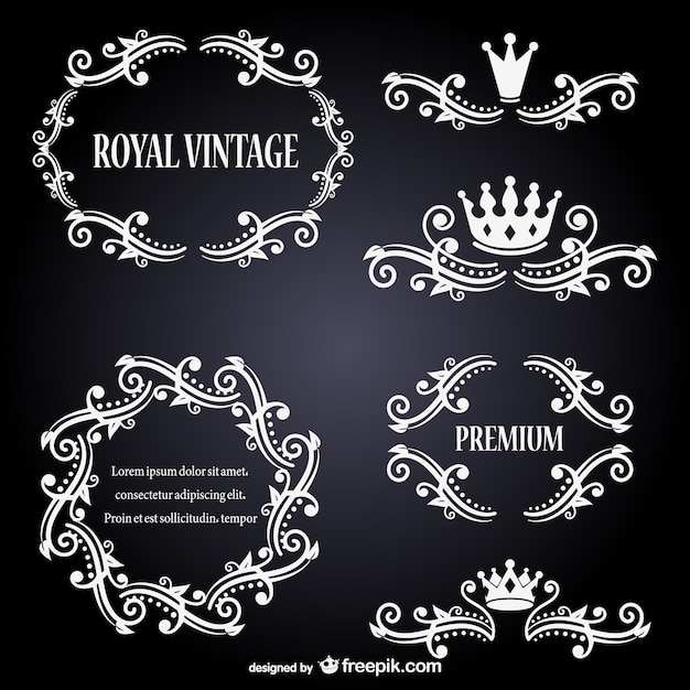 Free vector royal vintage frames