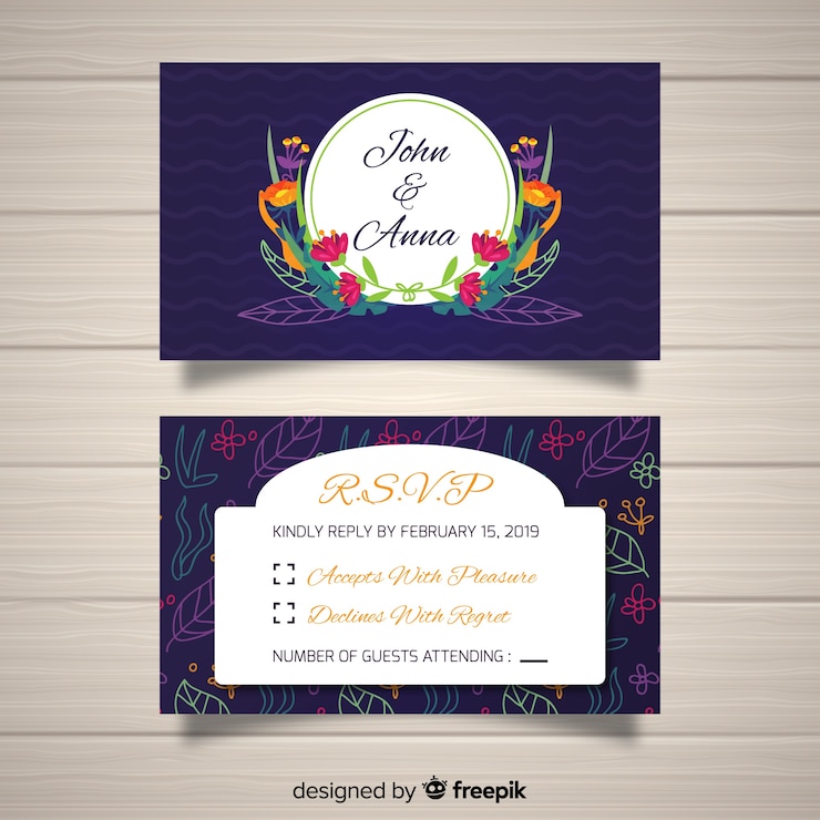 मुफ़्त वेक्टर rsvp card template