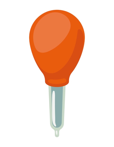 Бесплатное векторное изображение Значок лабораторного оборудования с резиновой капельницей