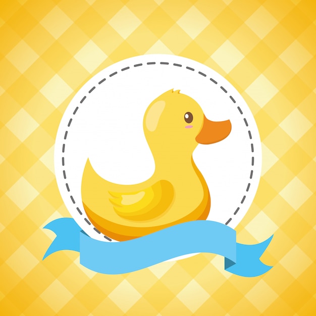 Free vector rubber duck for baby shower card