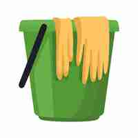 Free vector rubber gloves in bucket icon