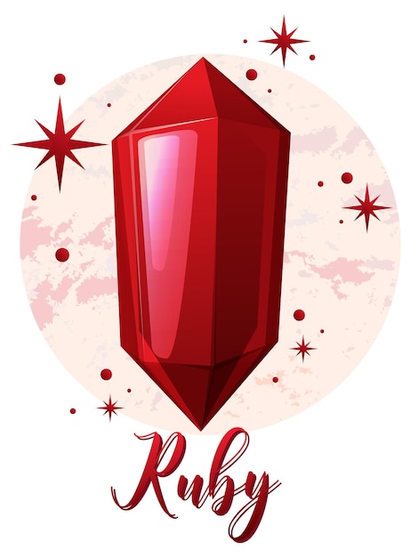 Free vector ruby gemstone with text