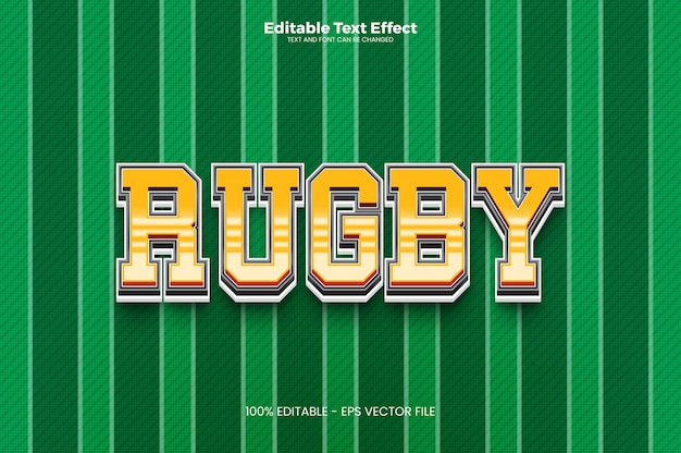 Rugby editable text effect in modern trend style