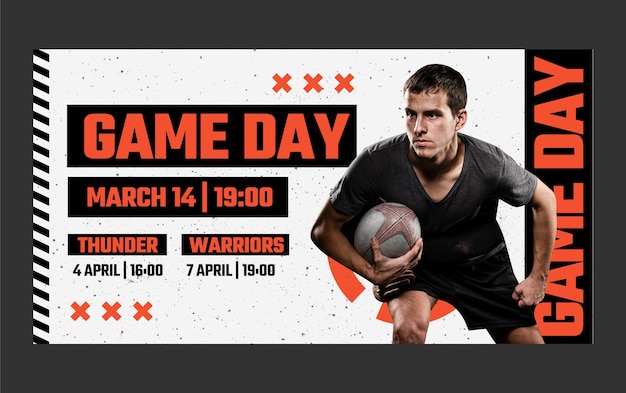 Free vector rugby game  facebook post template