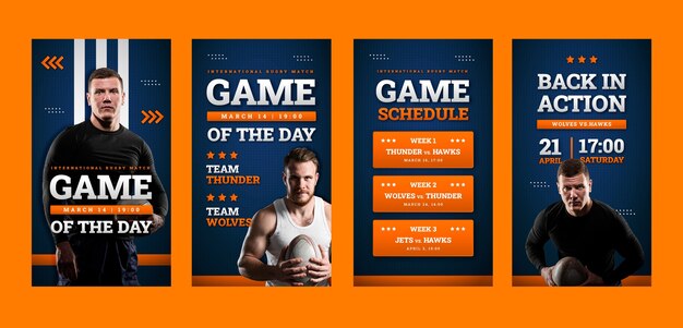 Rugby game instagram stories template