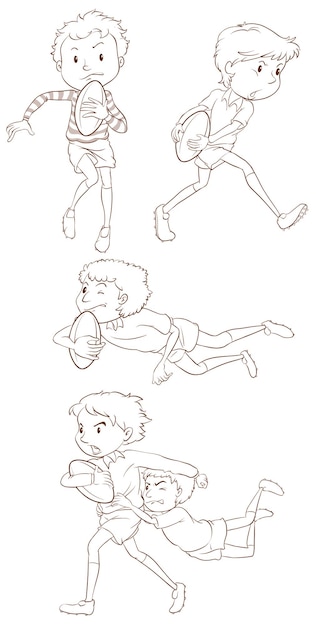 Free vector rugby players