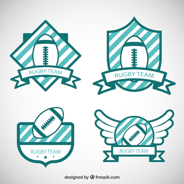 Free vector rugby tema badges