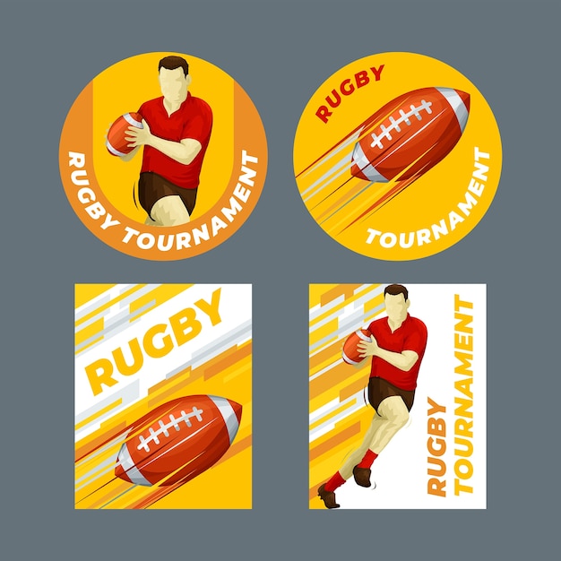 Free vector rugby template design