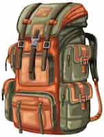 Free vector rugged outdoor adventure backpack