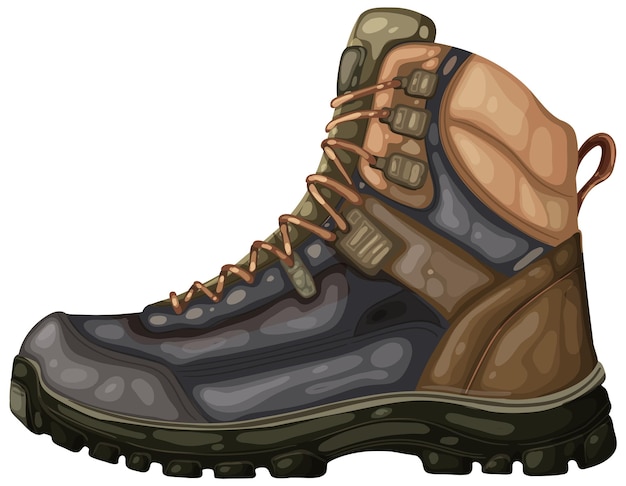 Vettore gratuito illustrazione di una robusta scarpa da escursionista all'aperto