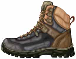 Free vector rugged outdoor hiking boot illustration