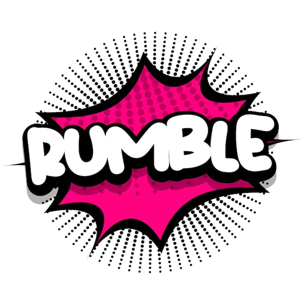 Векторная иллюстрация взрыва пузыря комиксов rumble